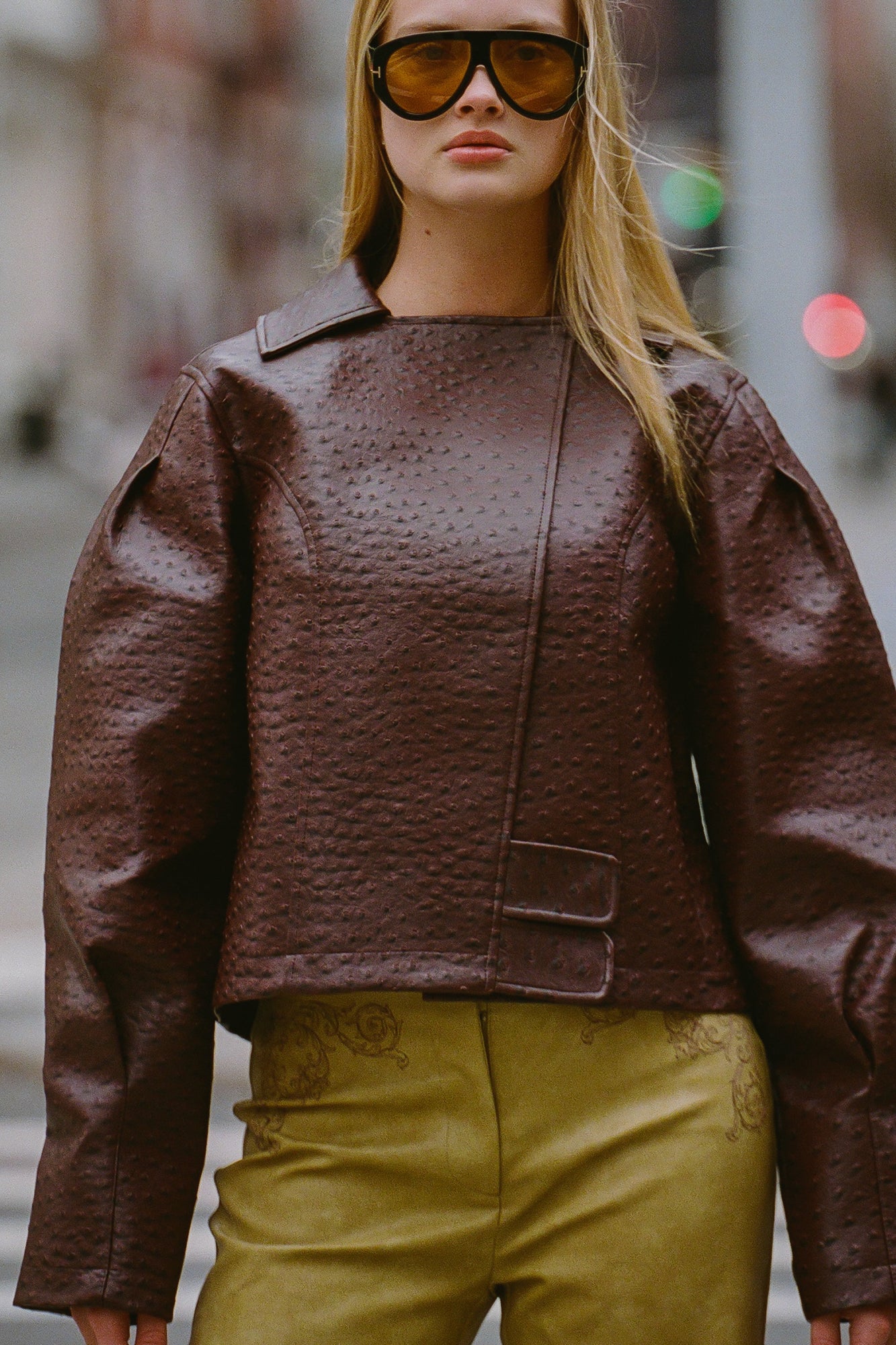 Oliver Ostrich Jacket | Mahogany