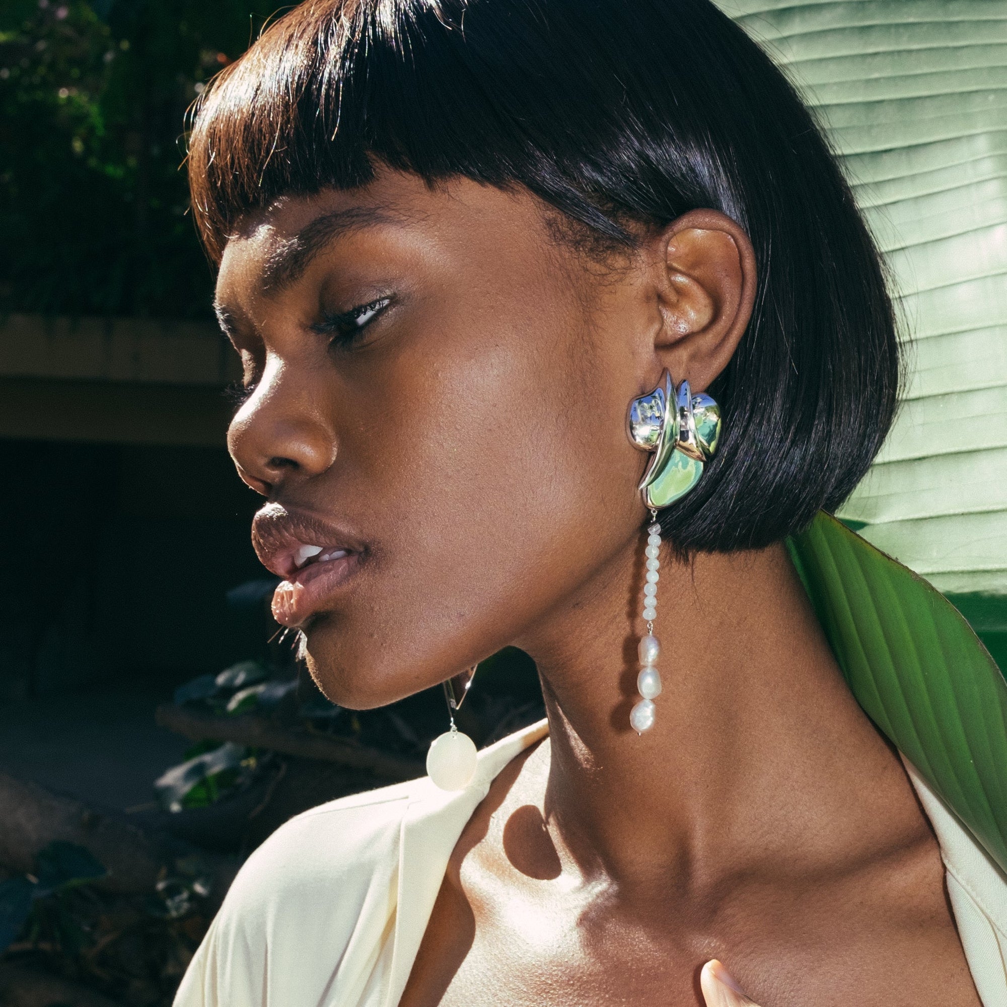 Majorelle Earrings | Silver | Mother of Pearl/Pink Freshwater Pearls/Moonstone