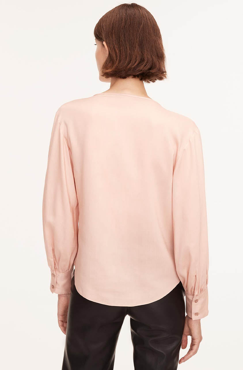Drawstring Long Sleeve Blouse | Blush