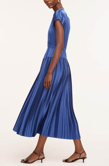 Pleated Sleeve Dress | Cobalt