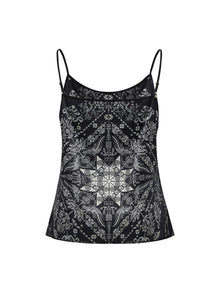Ethnic Style Silk Camisole | Black