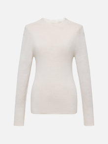 Wool Knit Top Sweater | White