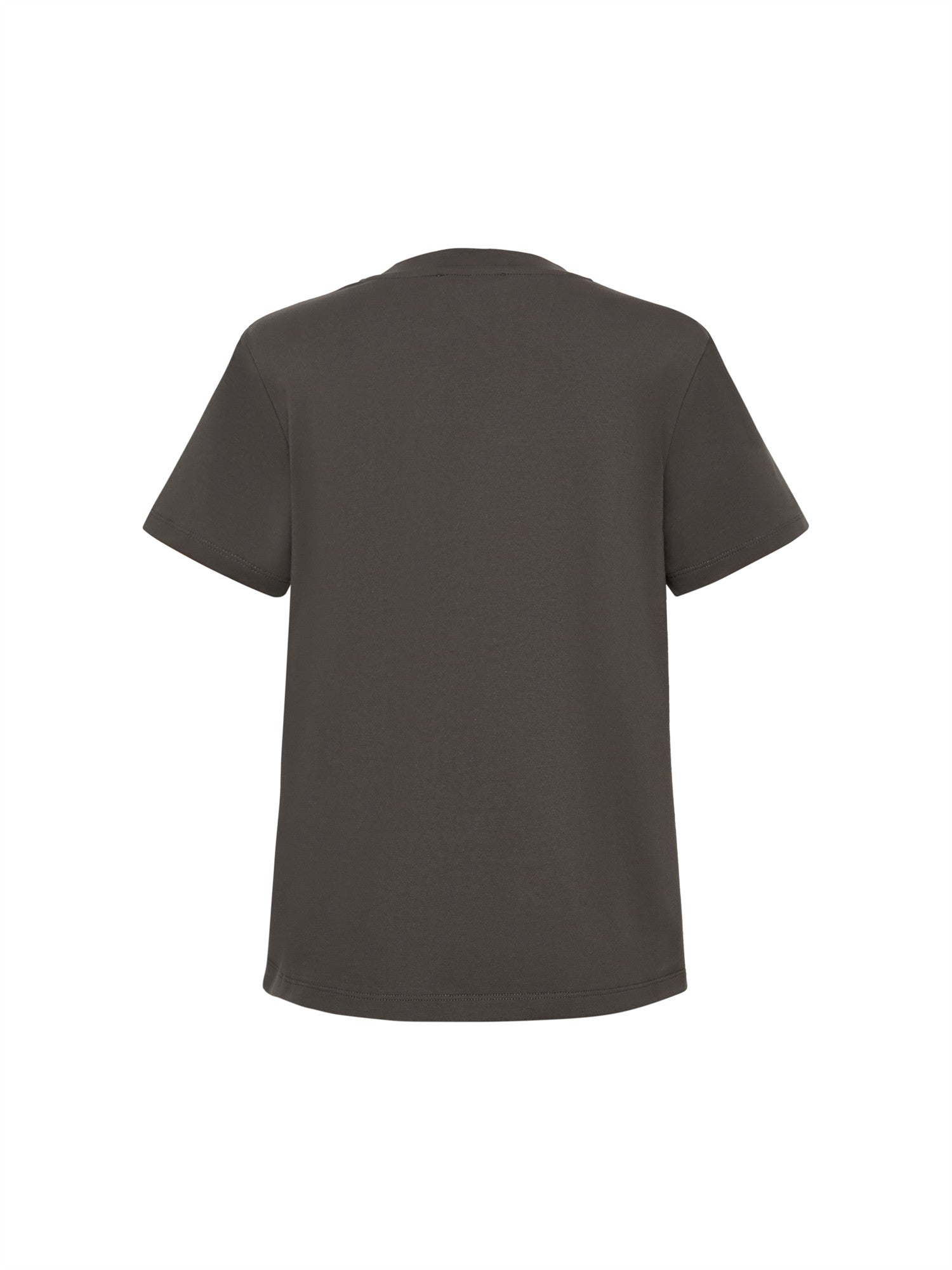 Cotton Short-Sleeve T-Shirt | Brown