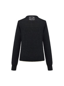 Layered Collar Two-Piece Wool Top | Grey