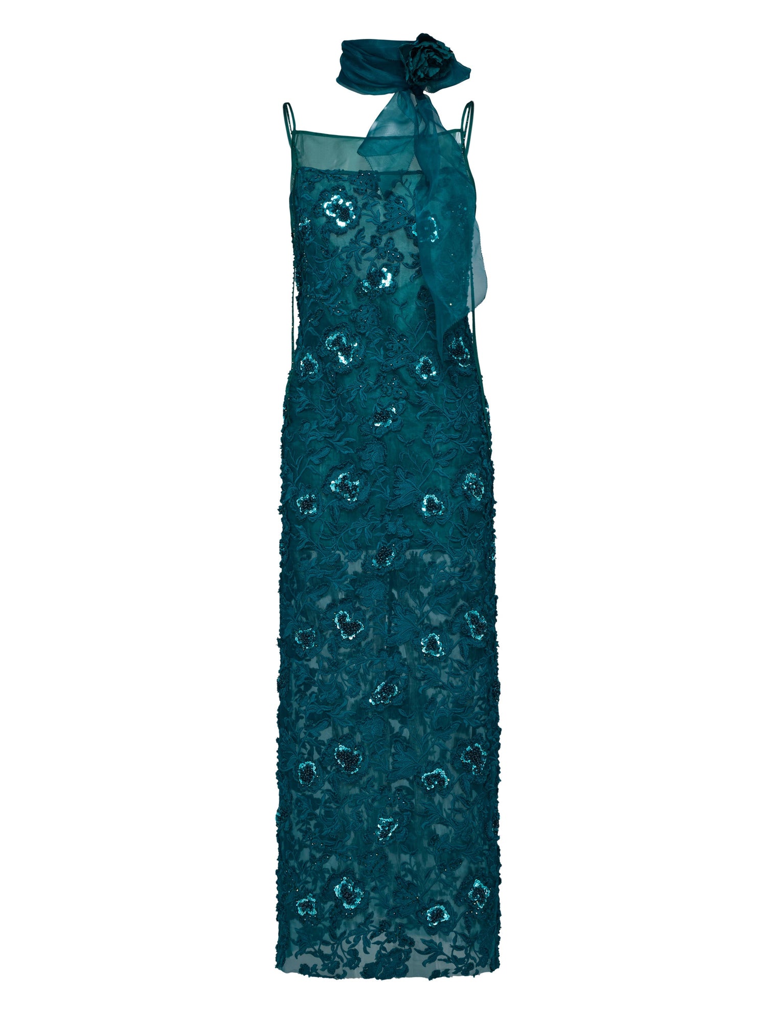 Lace Sleeveless Cocktail Dress | Teal