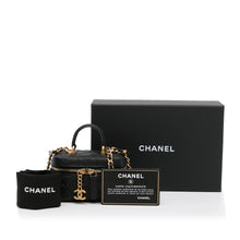Chanel | Pre-Owned Micro Caviar Vanity Case with Chain | Black