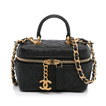 Chanel | Pre-Owned Micro Caviar Vanity Case with Chain | Black