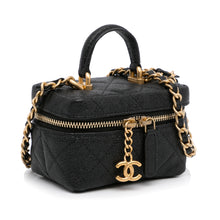Chanel | Pre-Owned Micro Caviar Vanity Case with Chain | Black