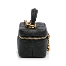 Chanel | Pre-Owned Micro Caviar Vanity Case with Chain | Black