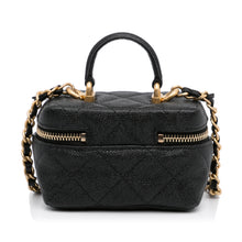 Chanel | Pre-Owned Micro Caviar Vanity Case with Chain | Black