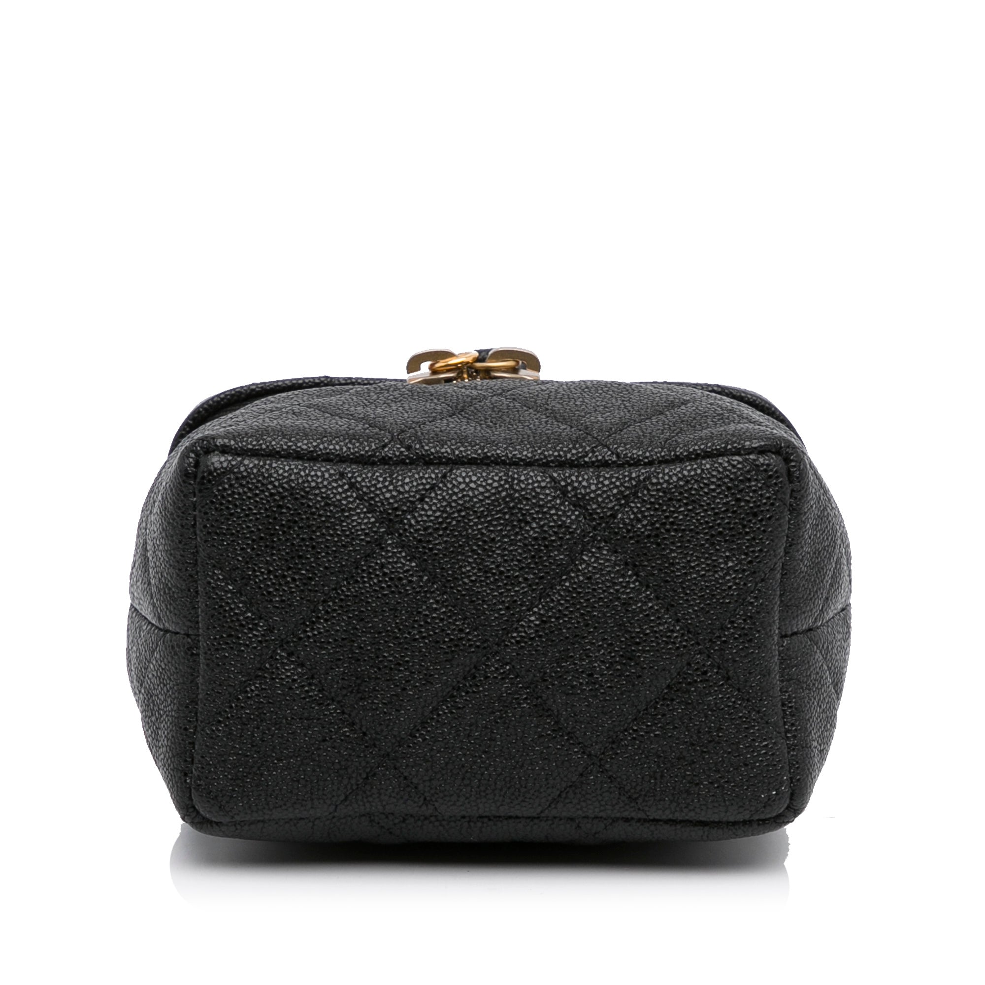 Chanel | Pre-Owned Micro Caviar Vanity Case with Chain | Black