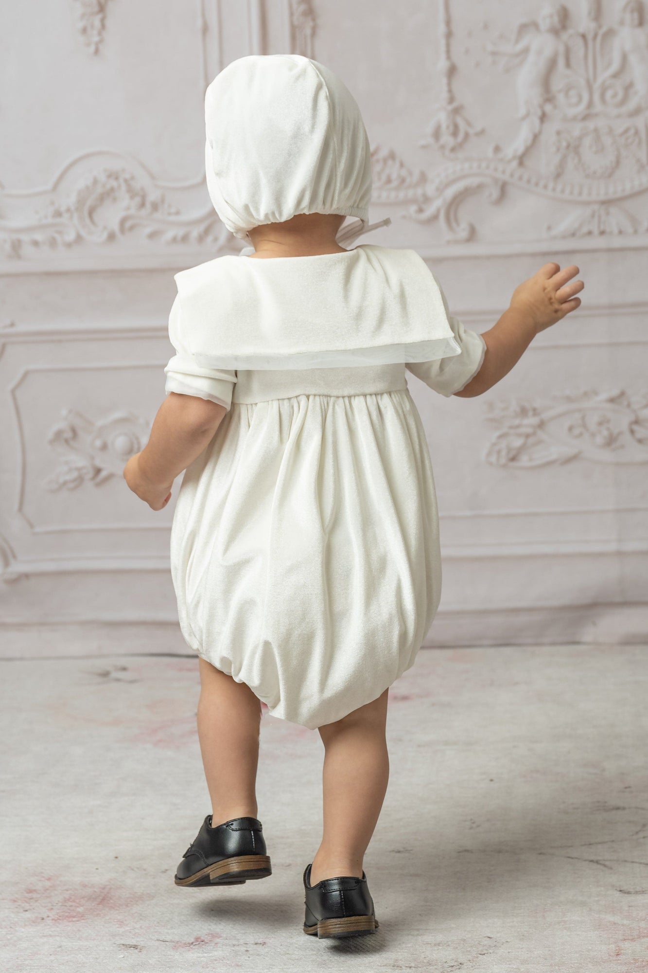 Helenus Velour Ivory Romper | Ivory