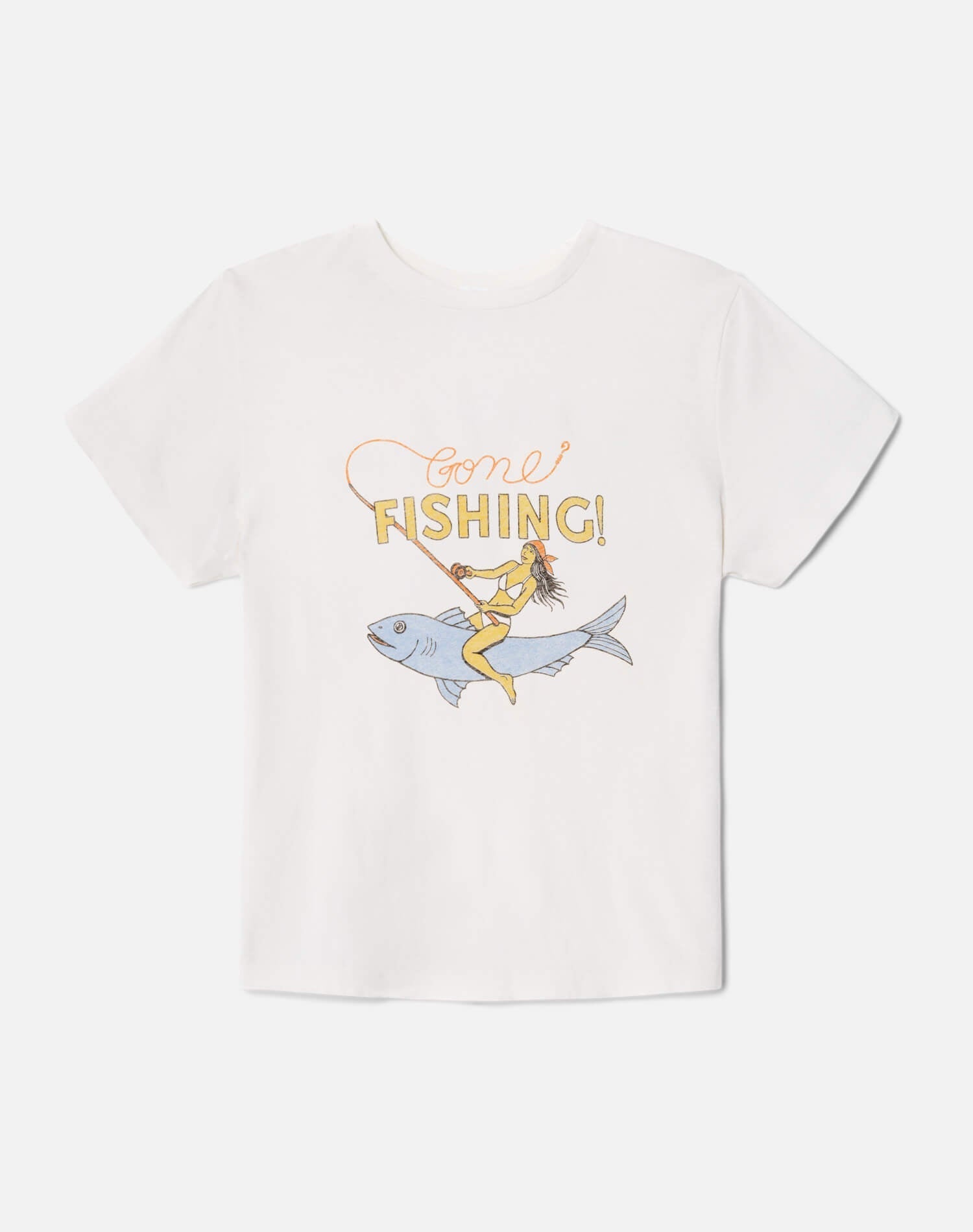 Womens | Boyfriend "Fishing" Tee | Vintage White