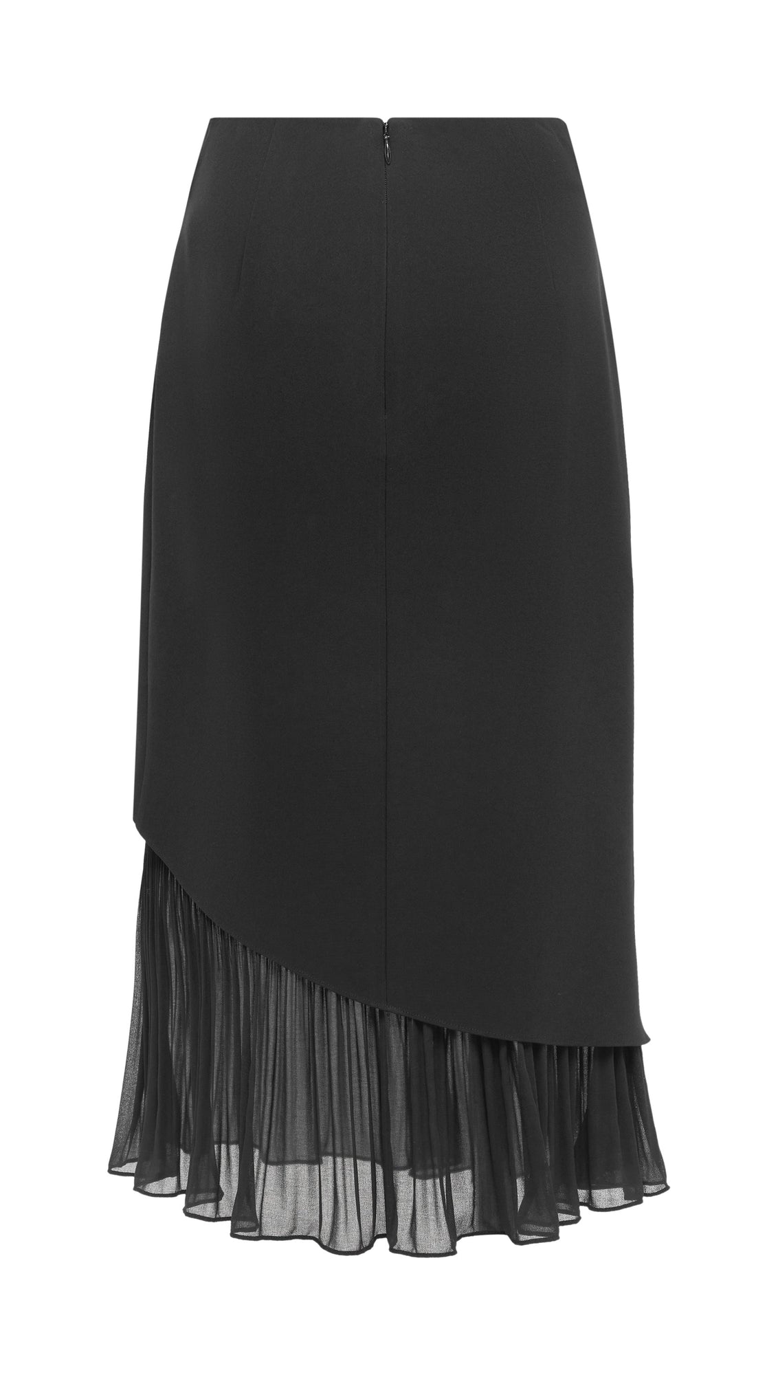 Ruffled Tulle Underlayer Midi Skirt | Black