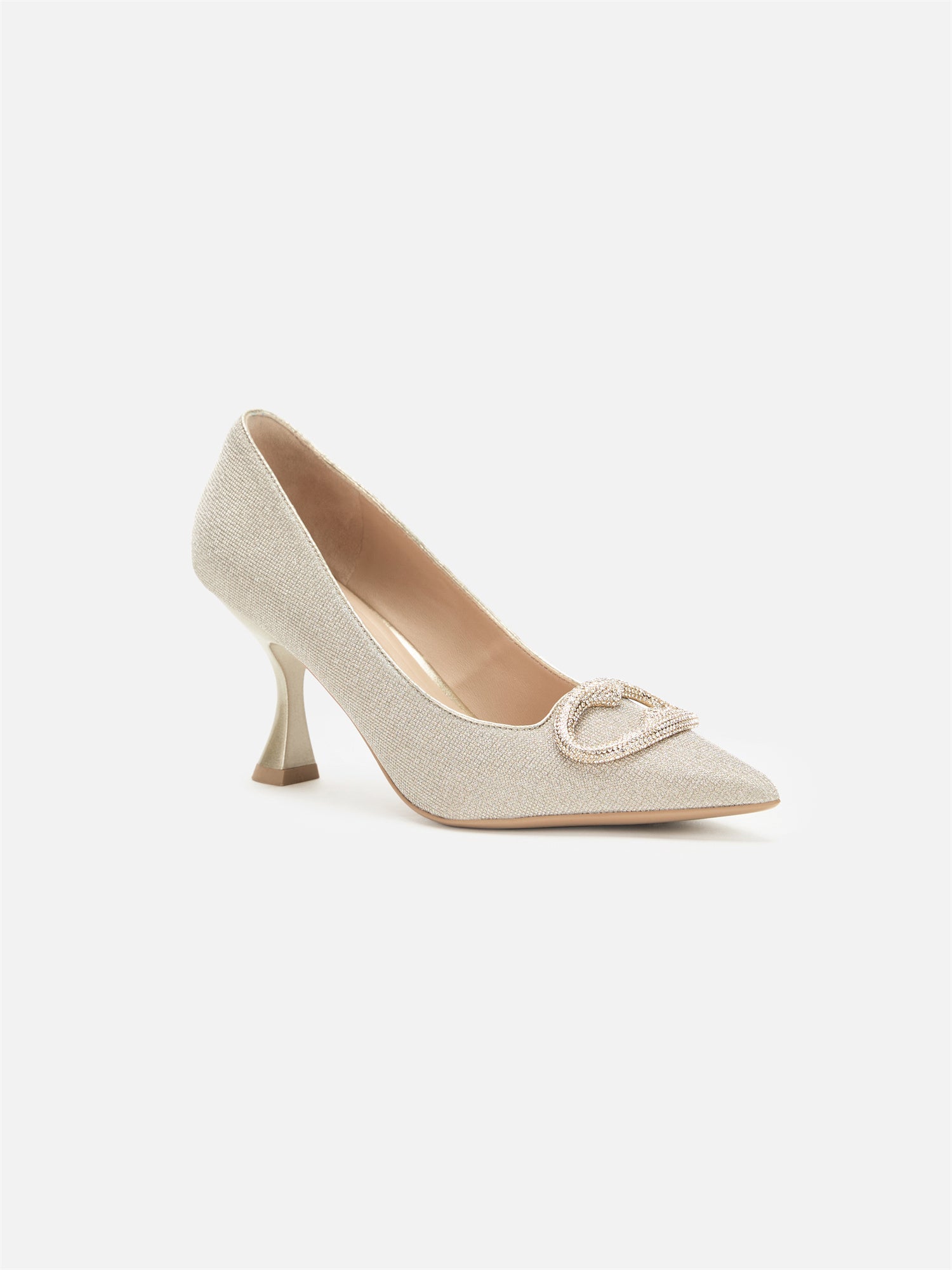 Auspicious Full-Diamond High-Heeled Shoes | Golden