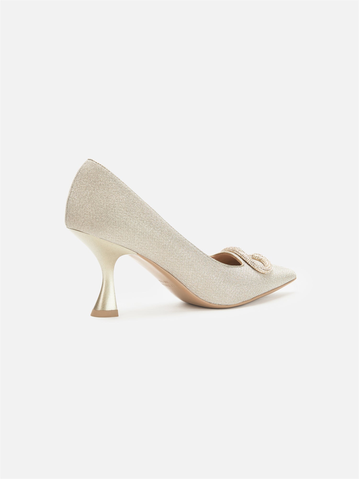 Auspicious Full-Diamond High-Heeled Shoes | Golden
