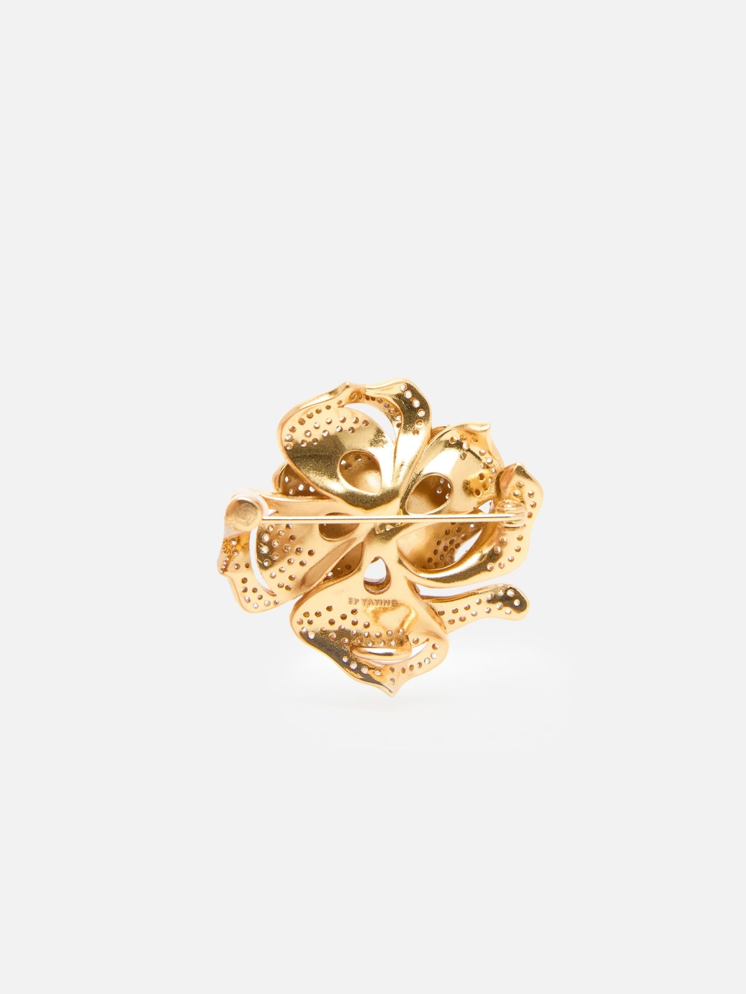 Peony Full Pave Zircon Brooch | Copper/Zircon