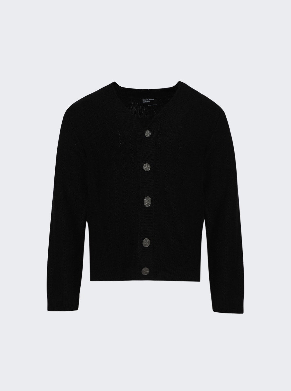 Men | Enfants Riches Deprimes | Asymmetrical Cable Knit Cardigan Black