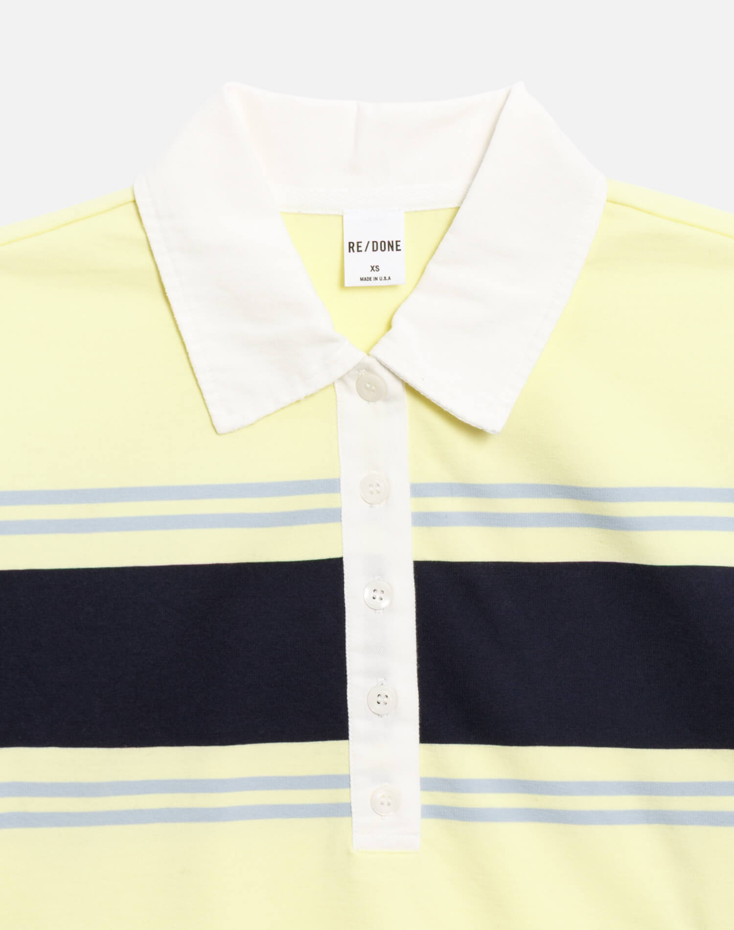 Womens | Cut Off Rugby Polo | Limeade Stripe