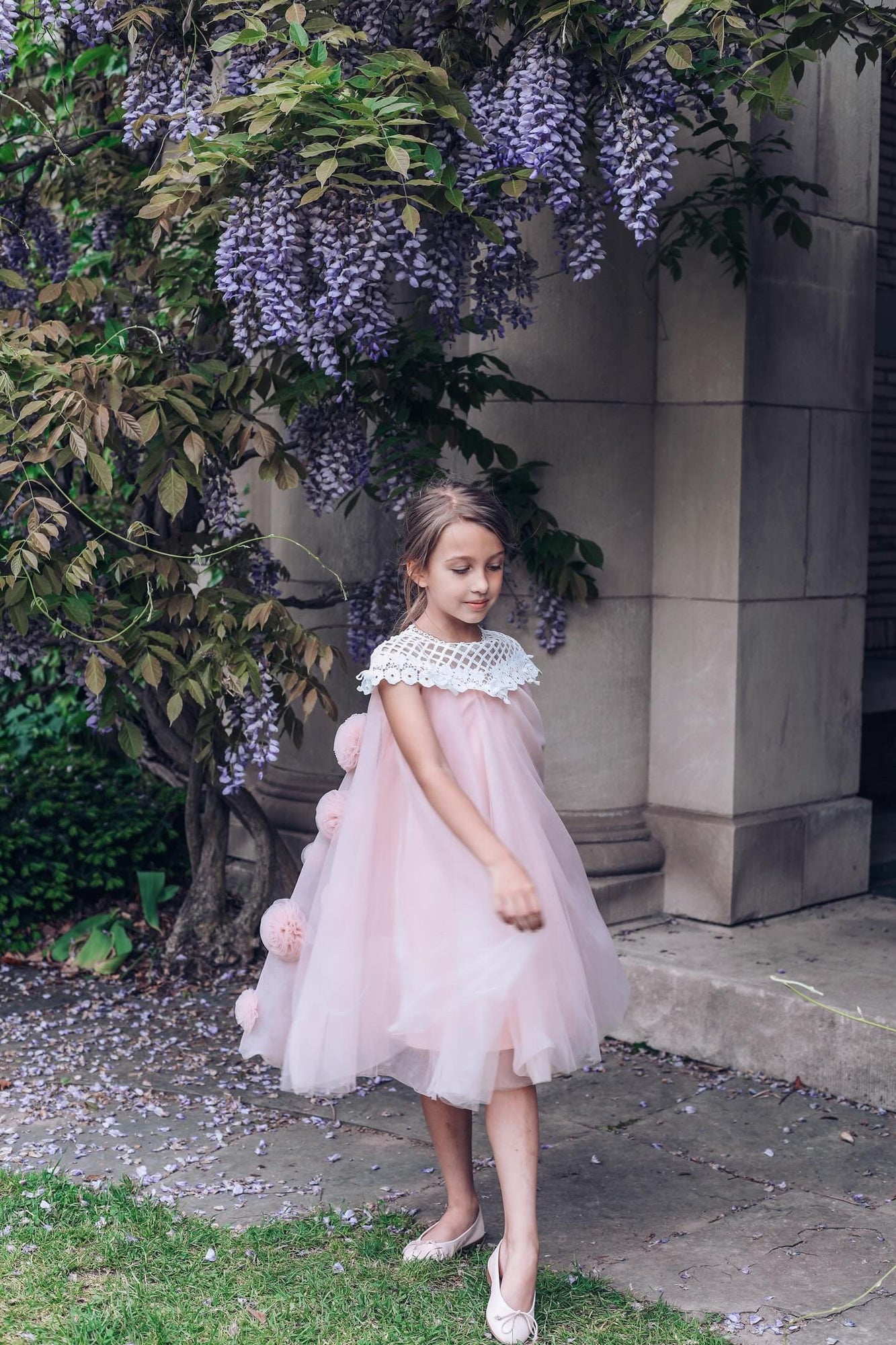 Rosa Pink Tulle Flower Dress | Pink