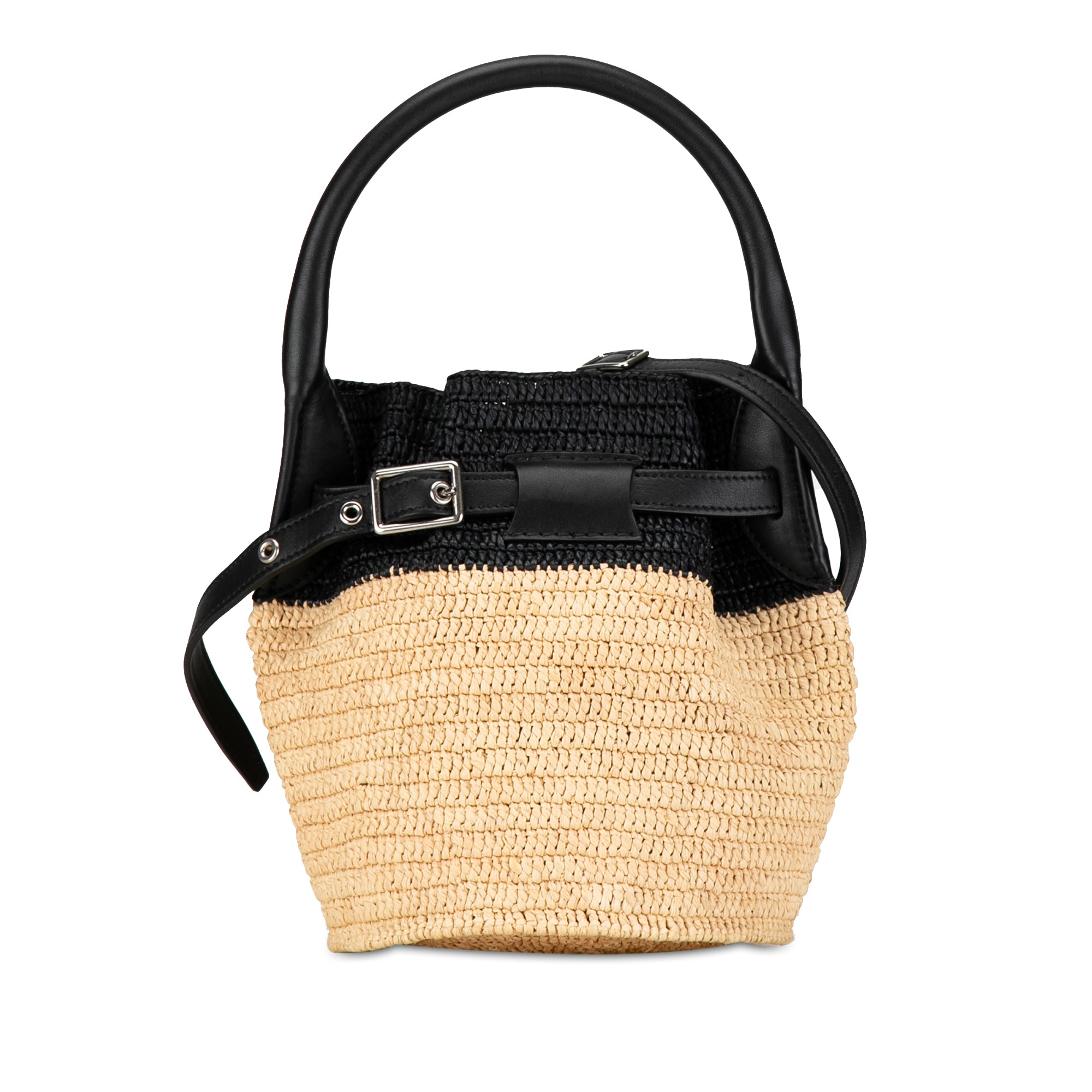Celine | Pre-Owned Woven Raffia Nano Bucket Bag | Brown