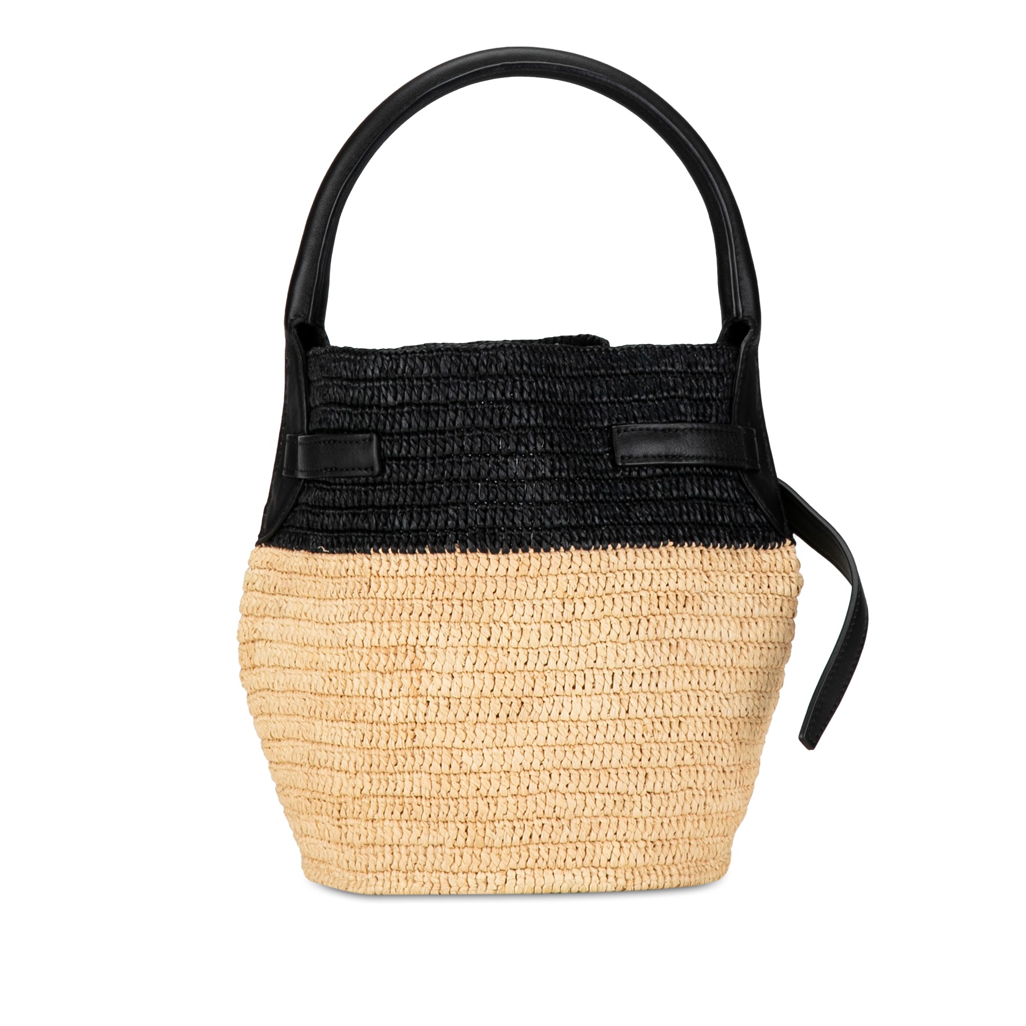 Celine | Pre-Owned Woven Raffia Nano Bucket Bag | Brown