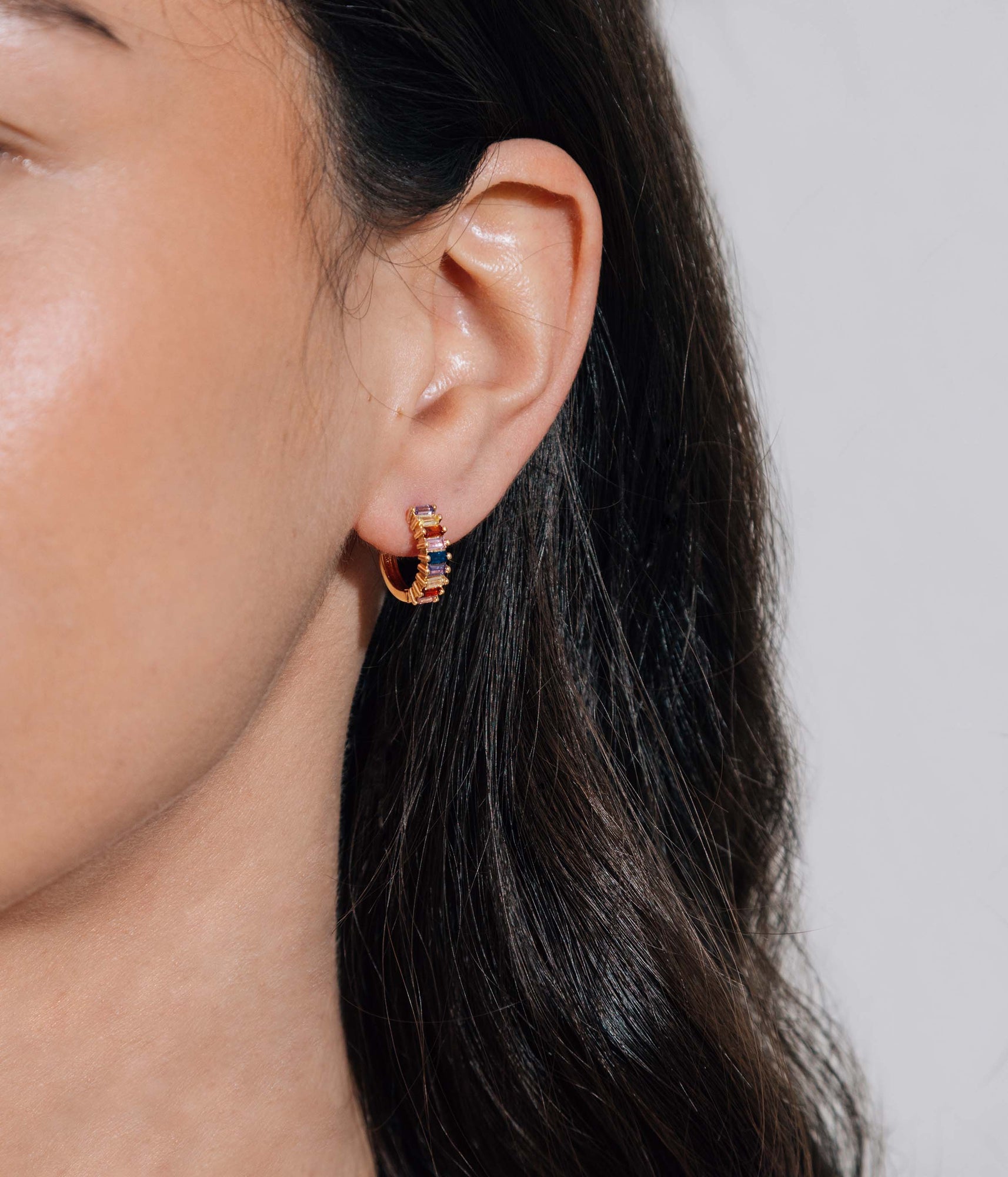 Elowen Huggie Hoops in Multi - Loren Hope