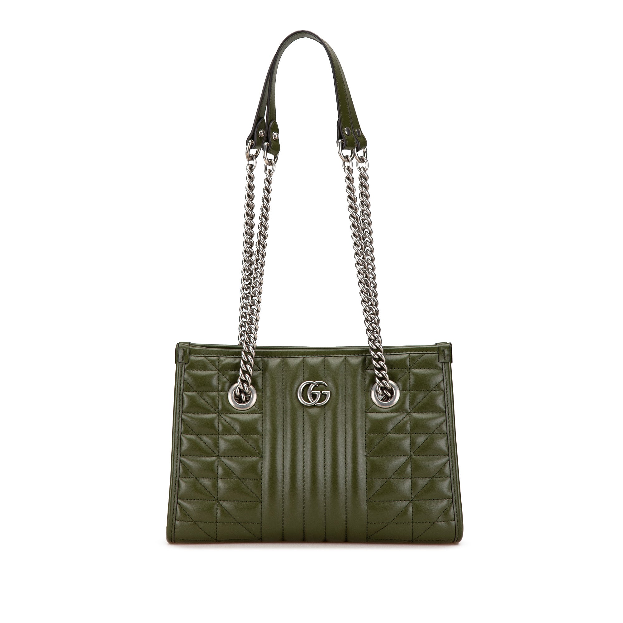 Gucci | Pre-Owned Small GG Marmont Aria Chain Tote | Green