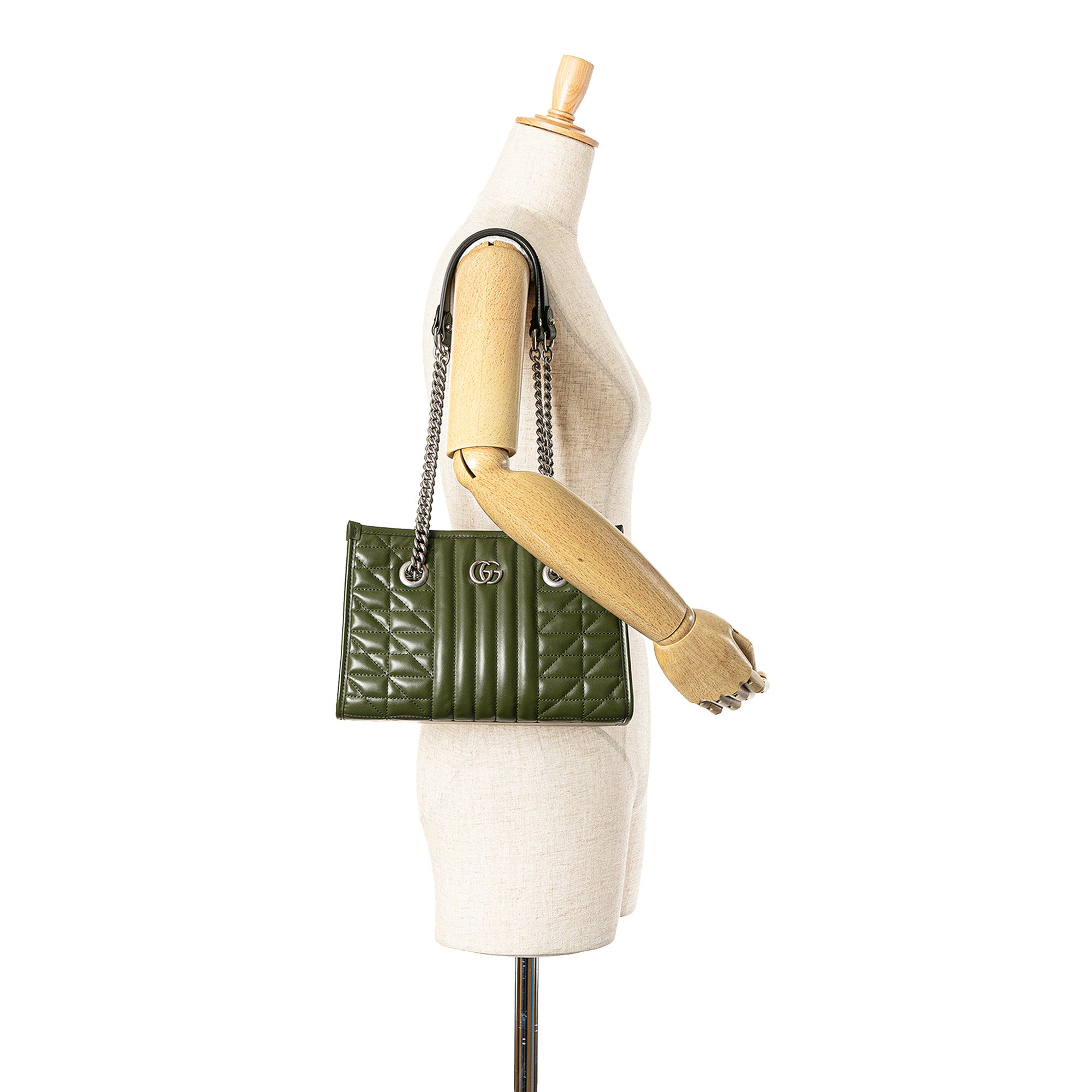Gucci | Pre-Owned Small GG Marmont Aria Chain Tote | Green
