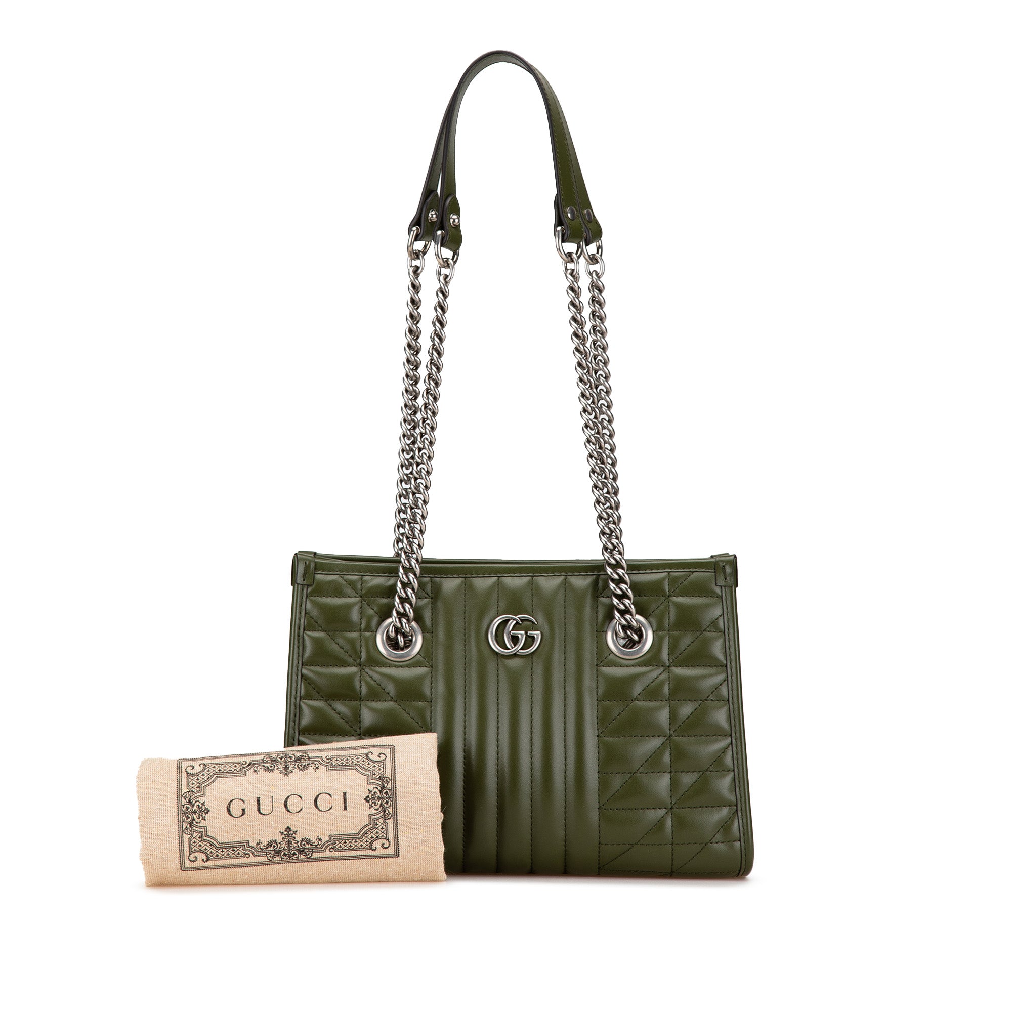 Gucci | Pre-Owned Small GG Marmont Aria Chain Tote | Green