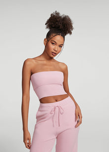 Chunky Knit Crop Top | Ballet Pink