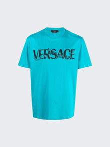 Men | Versace | Barocco Silhouette Logo T-shirt | Turquoise