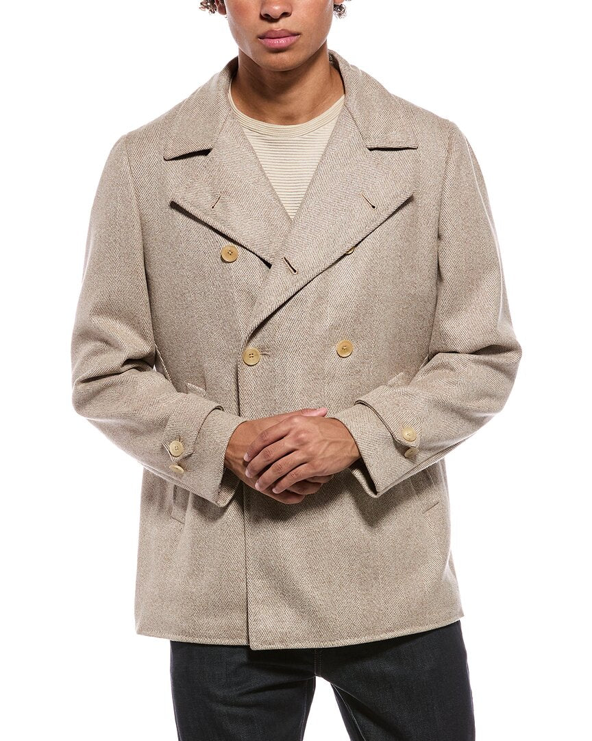 ISAIA | Mens | Cashmere Peacoat | Beige