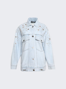 Women | Versace | Embellished Oversize Denim Jacket Light | Blue