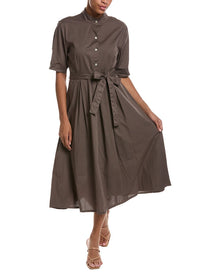 Persaman New York | Womens | Midi Shirtdress | Brown