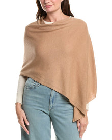 Sofia Cashmere | Womens | Jersey Solid Wool & Cashmere-Blend Poncho | Brown