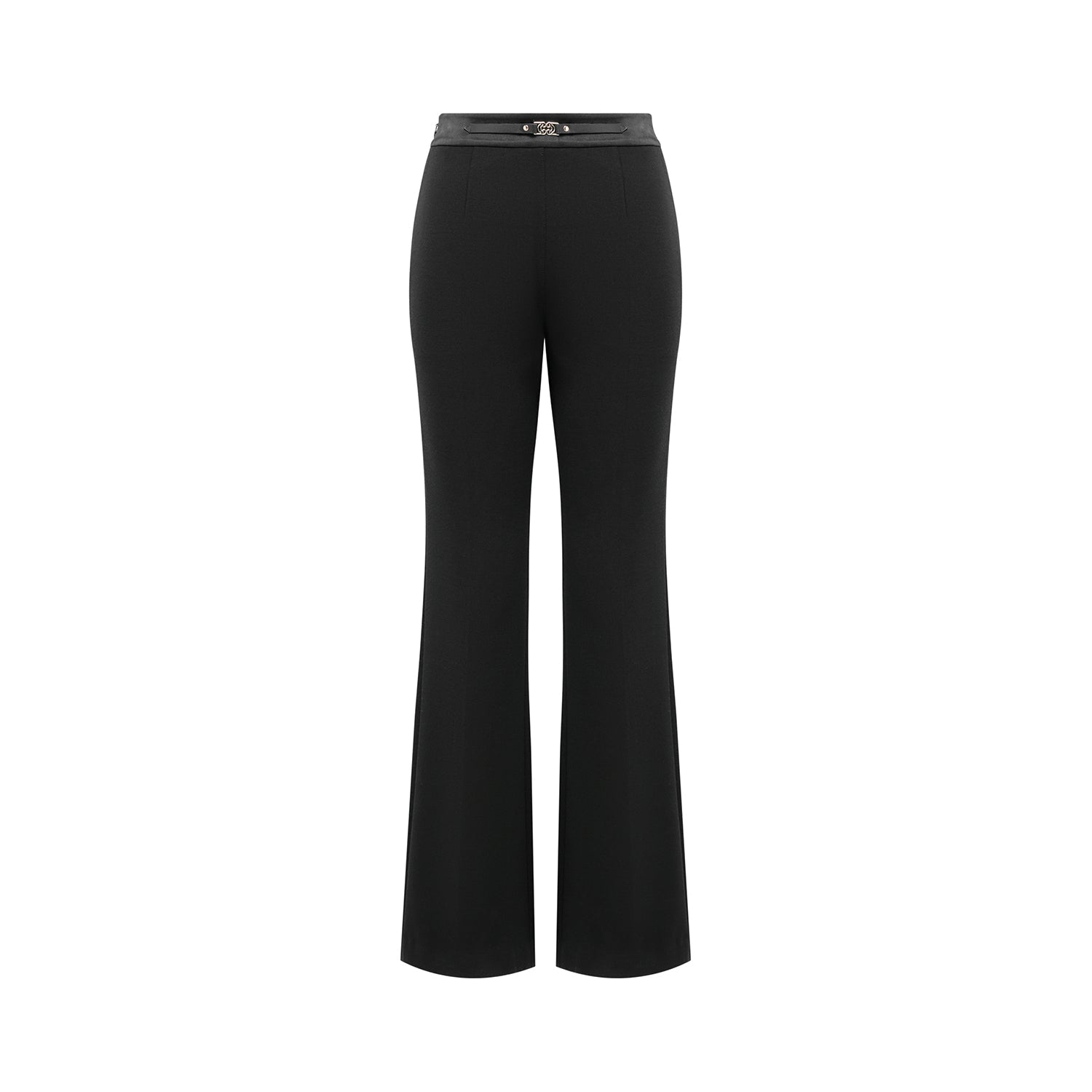 Merino Wool Micro Flare Pants | Black