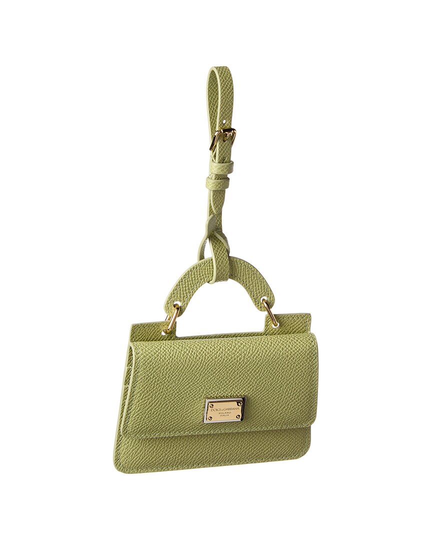 Dolce & Gabbana | Womens | Logo Leather Key Chain Card Holder | Green