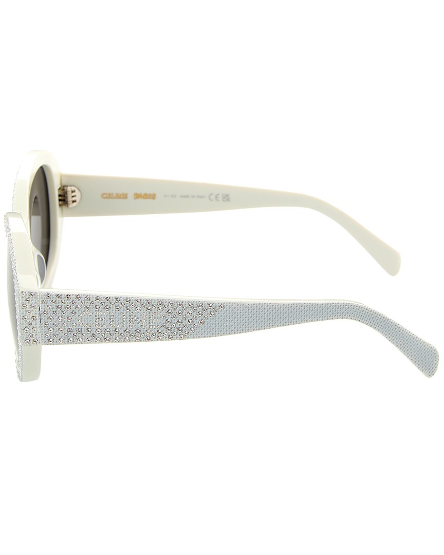 CELINE | Womens | CL4240IS 53mm Sunglasses | Shiny Ivory | Smoke Grey Lens