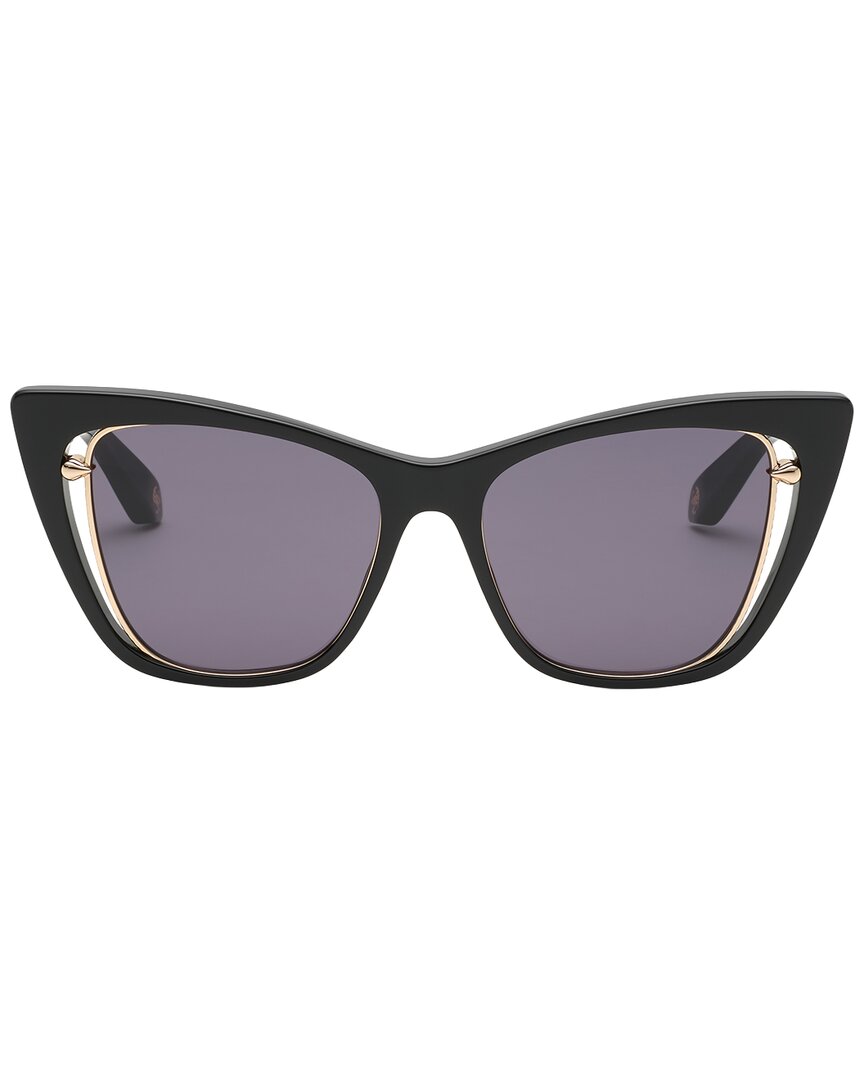 Roberto Cavalli | Unisex | 53mm Sunglasses | Shiny Black | Smoke Lens