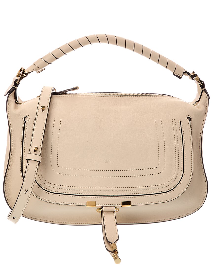 Chloe | Womens | Marcie Small Leather Shoulder Bag | White