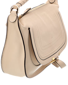 Chloe | Womens | Marcie Small Leather Shoulder Bag | White