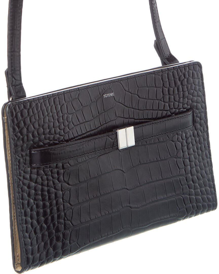 TOTEME | Womens | Croc-Embossed Leather Crossbody - II | Black