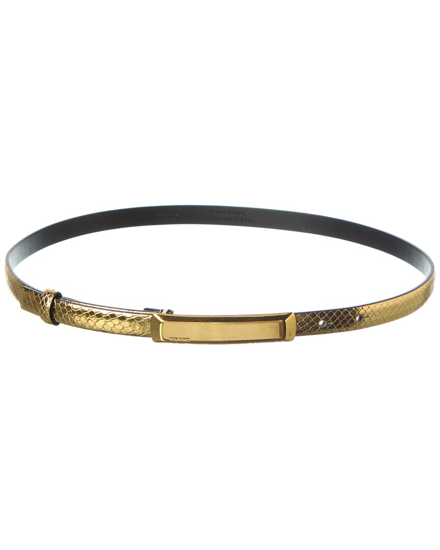 Tom Ford | Womens | Leather Belt | Metallic