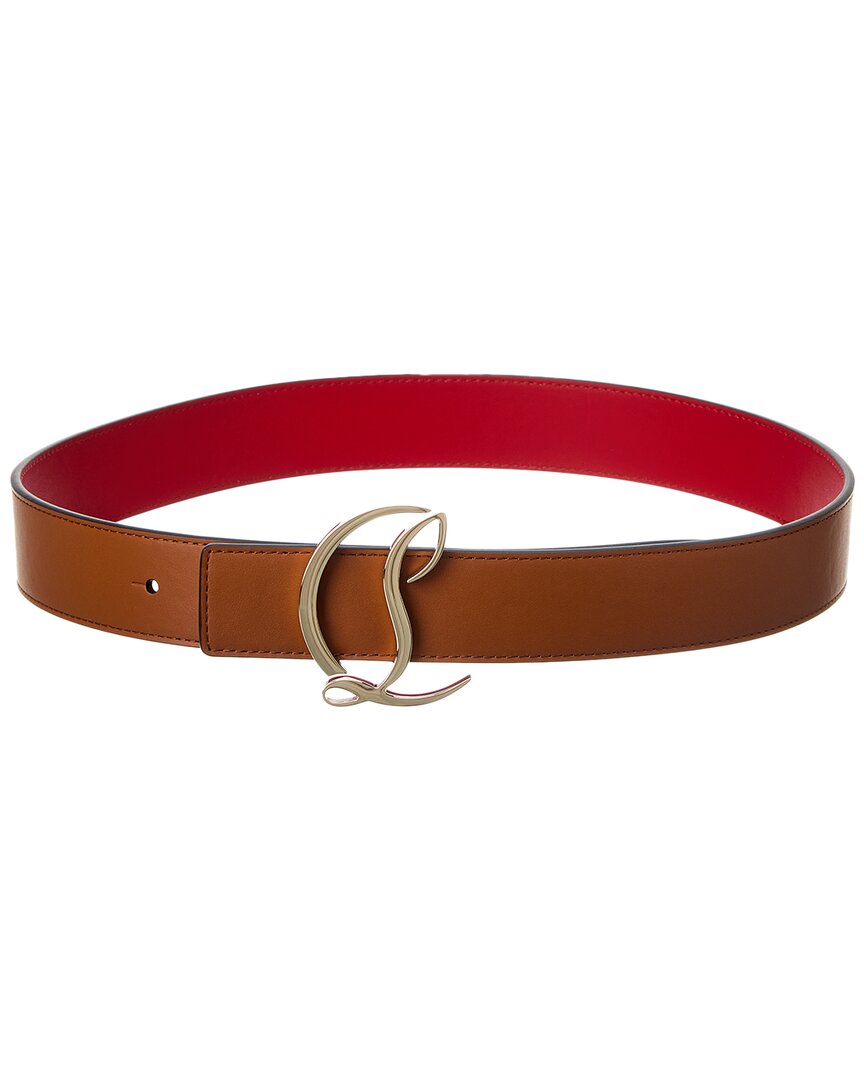 Christian Louboutin | Womens | CL Logo Leather Belt | Brown