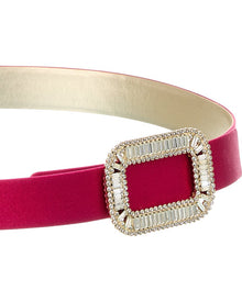 Roger Vivier | Womens | Centure Pilgrim Satin & Leather Belt | Pink