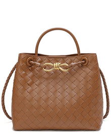 Tiffany & Fred Paris | Womens | Woven Leather Top Handle Bag | caramel