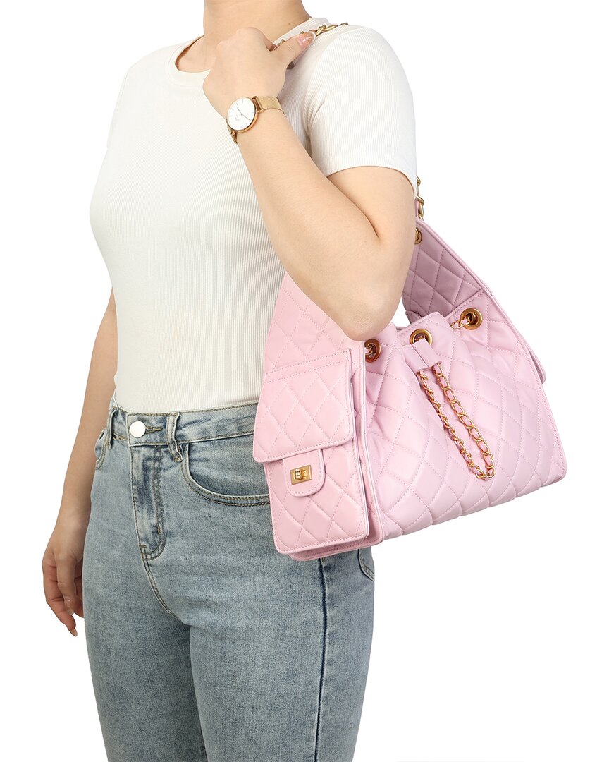 Tiffany & Fred Paris | Womens | Quilted Leather Shoulder Bag | Pink