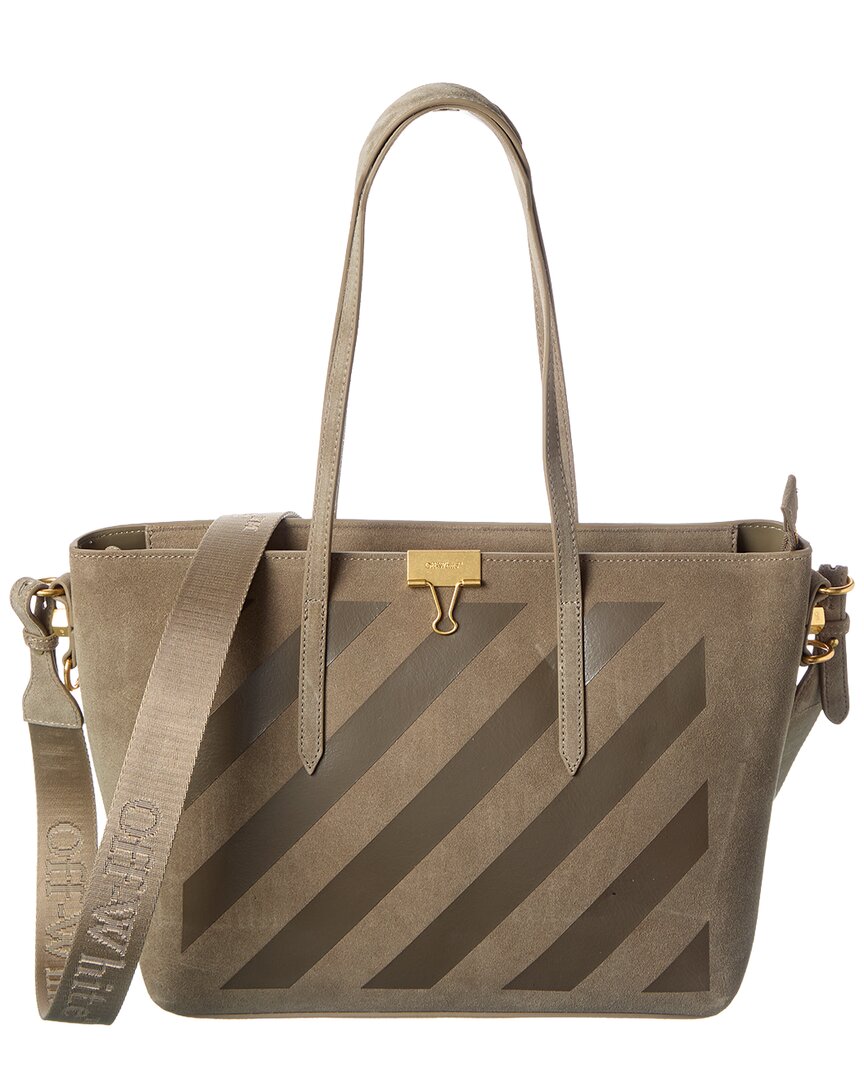 Off-White | Womens | Diagonal Suede Tote | Grey