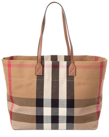 Burberry | Womens | DNU INV Check Canvas & Leather Tote | Brown